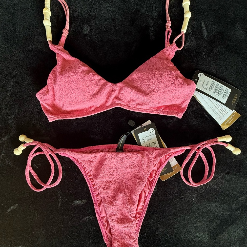 VIX - Pink Textured Bikini Set